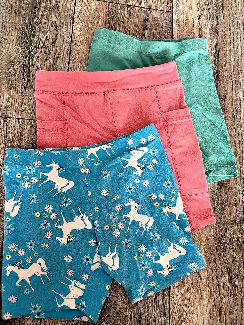 Carter's & Wonder Nation Girls Floral Shorts 3-Piece Set Blue & Pink Size 6/6X